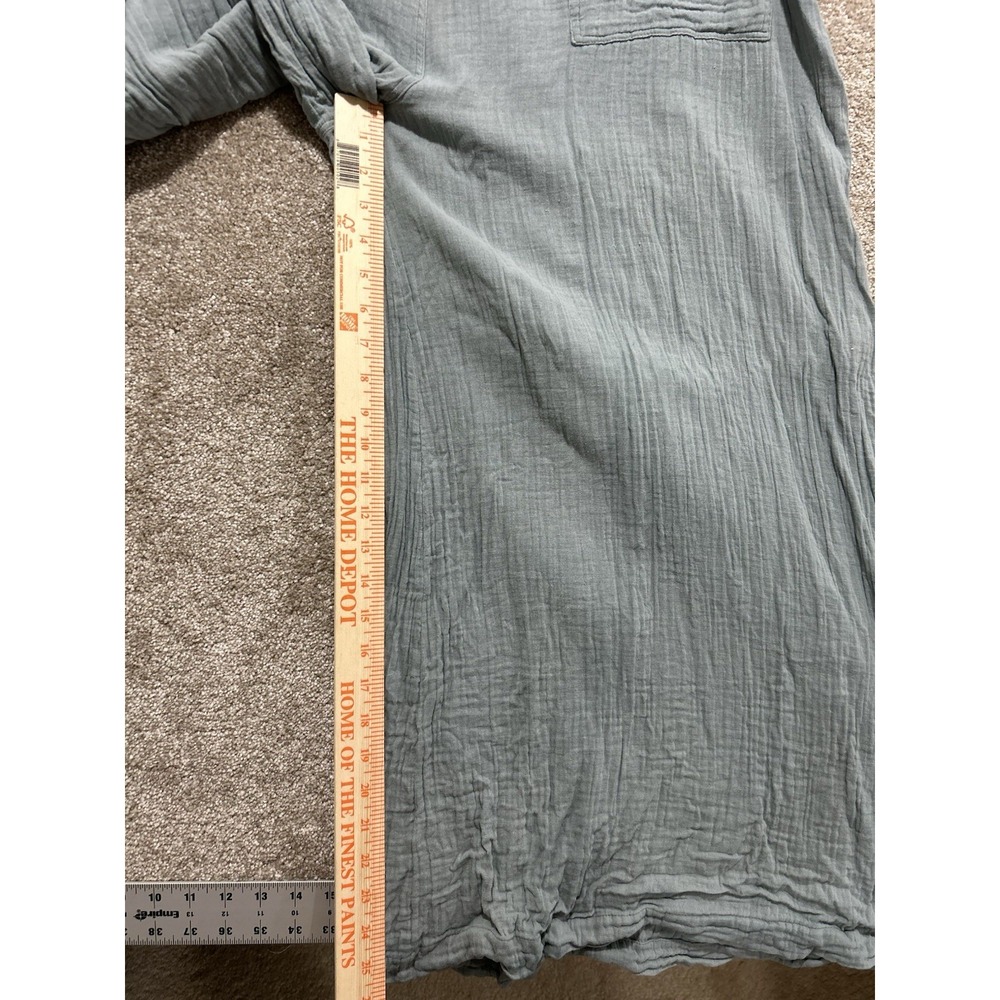 Natural Life Women's XL Dakota Tie Overall Gauze Grayish Blue Boho Wide Leg - Picture 5 of 10